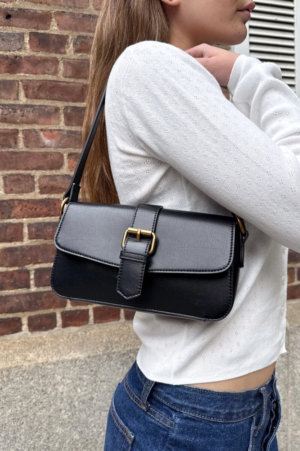 Buckle Shoulder Bag | Black