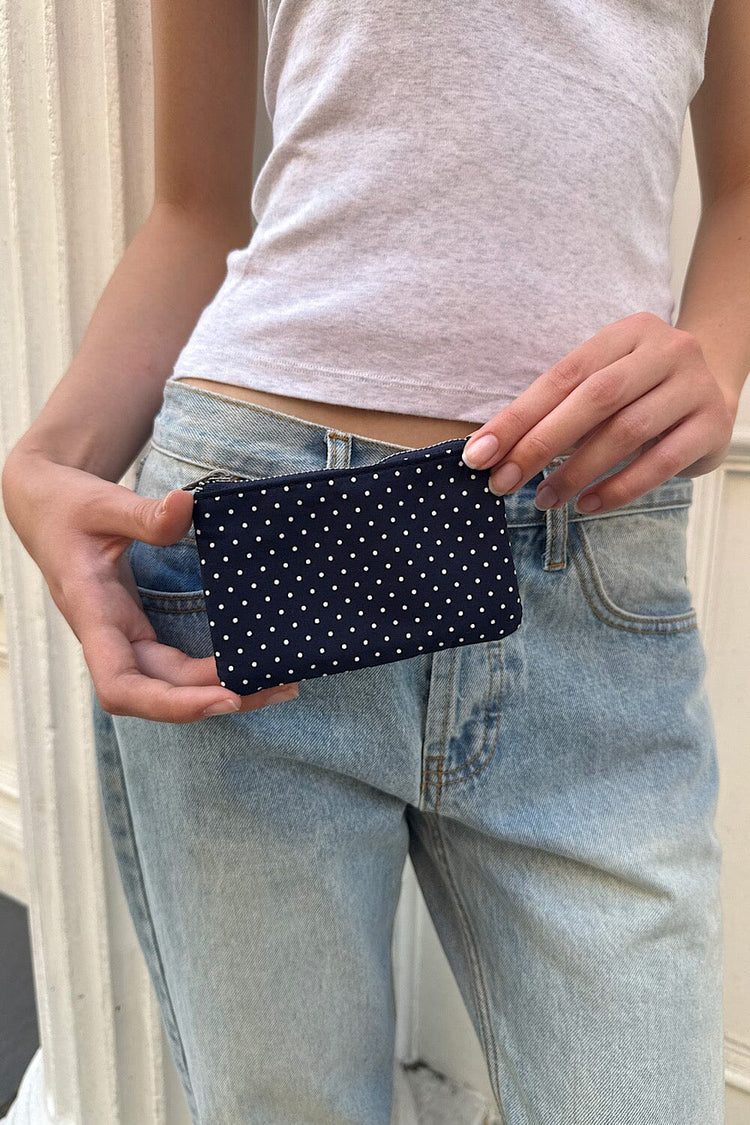 Polka Dots Coin Purse | Navy with White Polka Dots