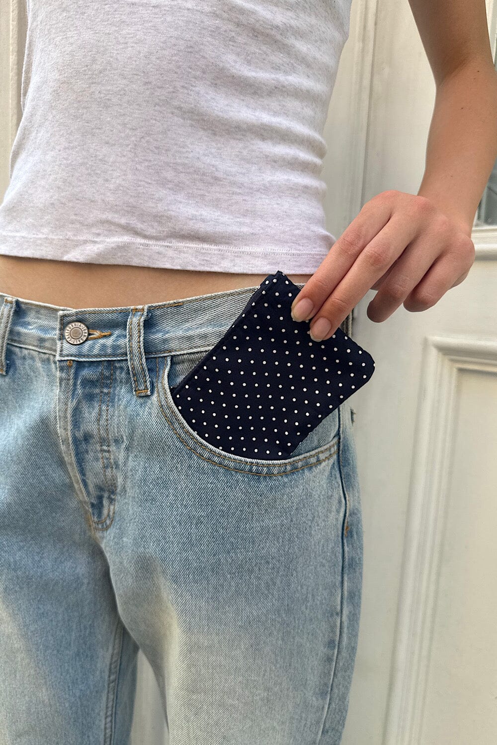Polka Dots Coin Purse | Navy with White Polka Dots