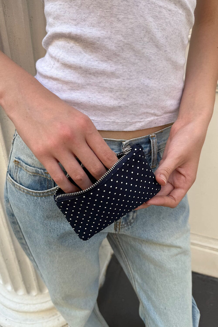 Polka Dots Coin Purse | Navy with White Polka Dots