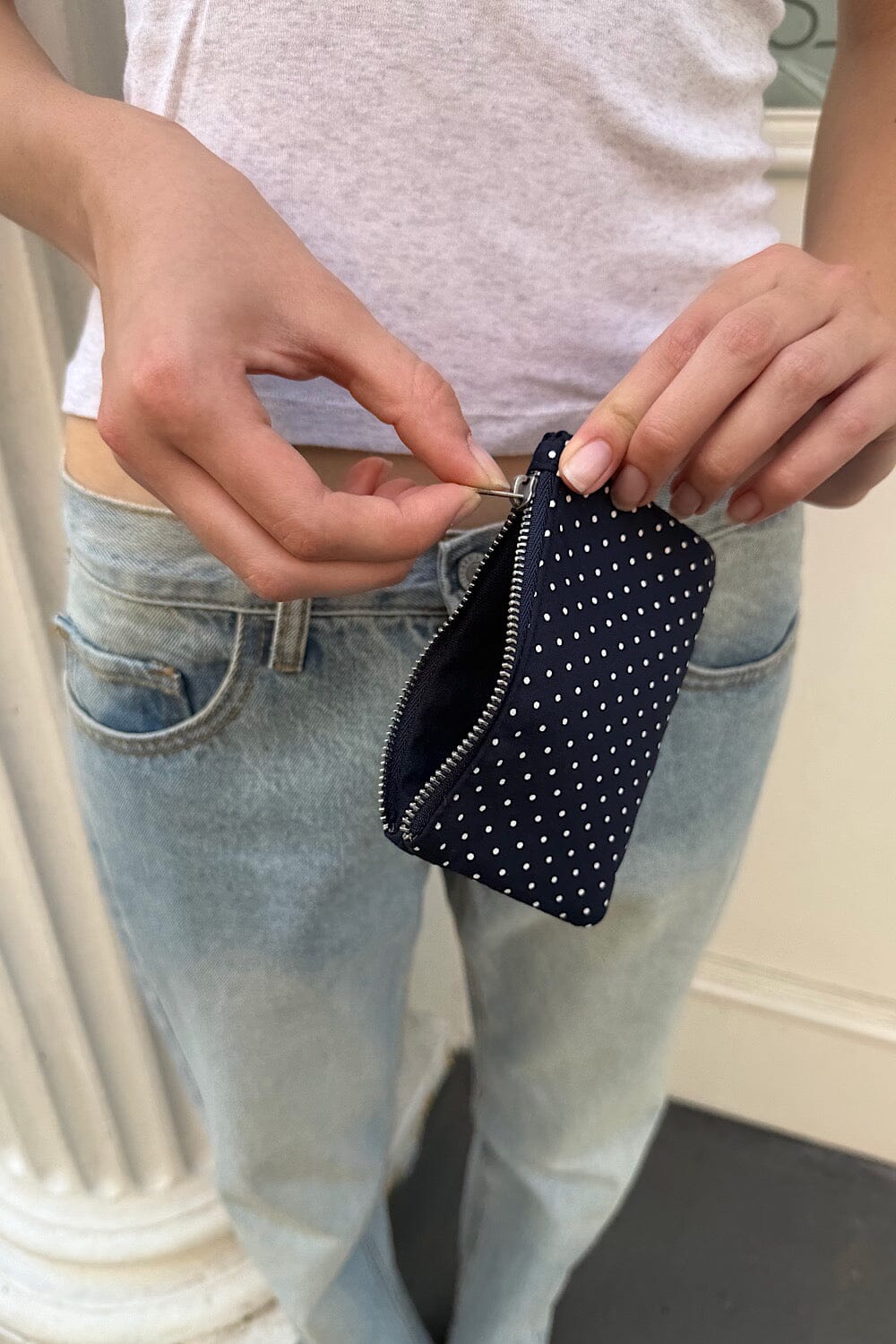 Polka Dots Coin Purse | Navy with White Polka Dots