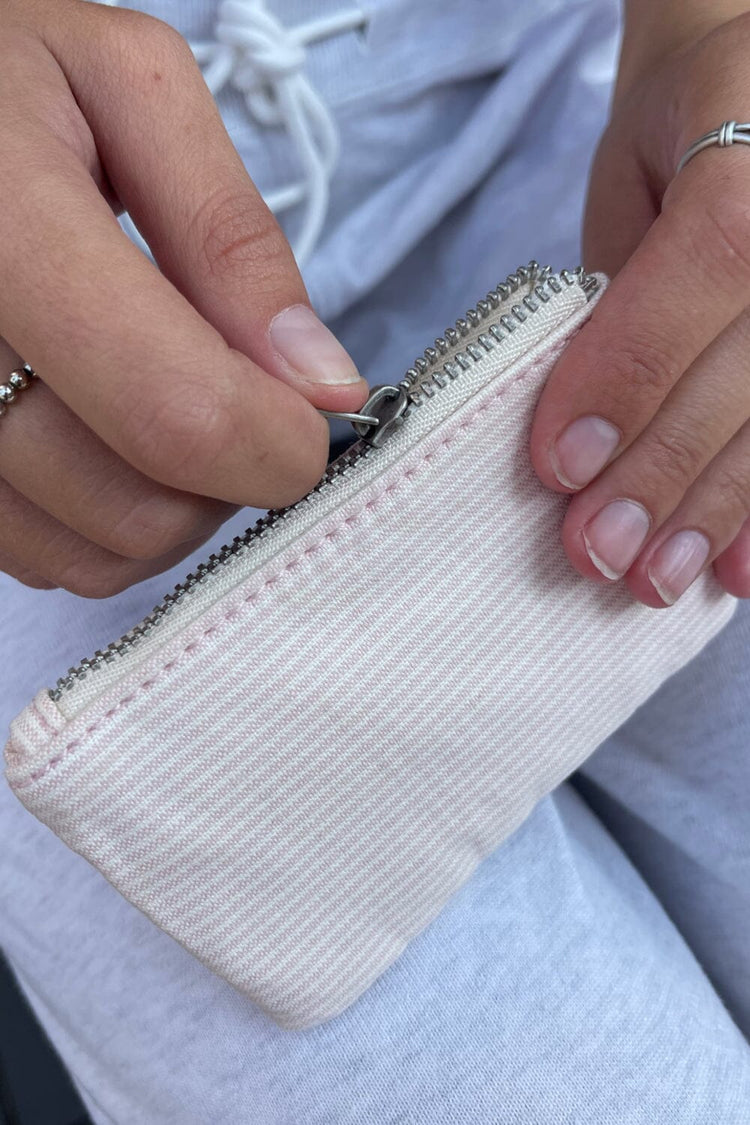 Stripes Coin Purse | Pastel Pink