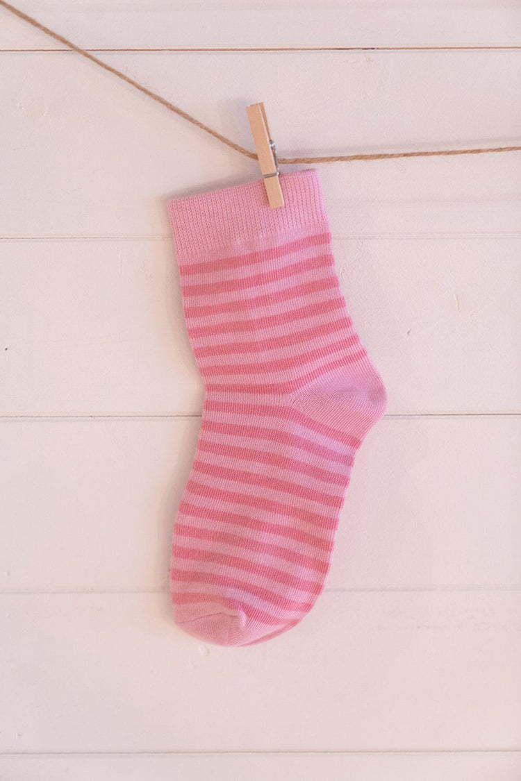 Striped Socks | Bubblegum Pink and Pink Stripes