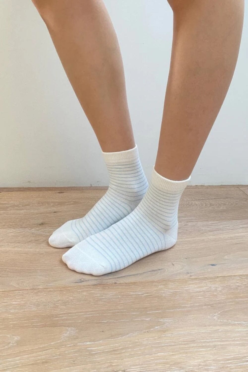Striped Socks | Light Blue and White Stripes