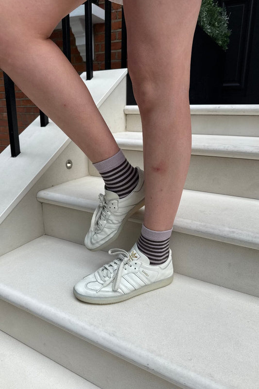 Mauve with Brown Stripes