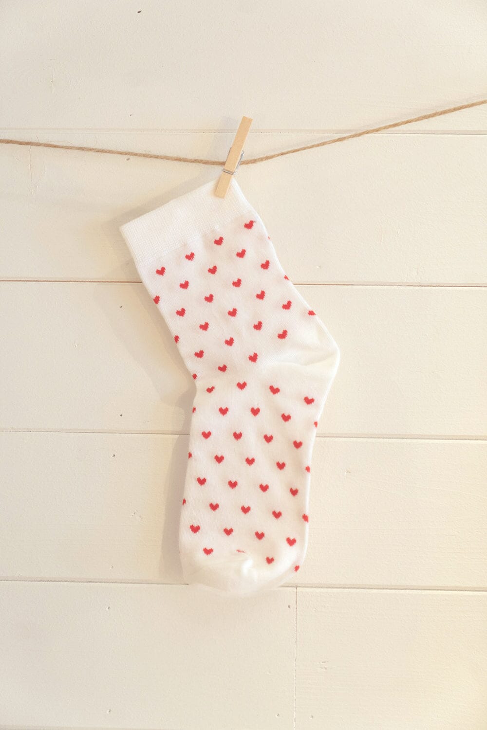 Heart Socks | White with Red Hearts