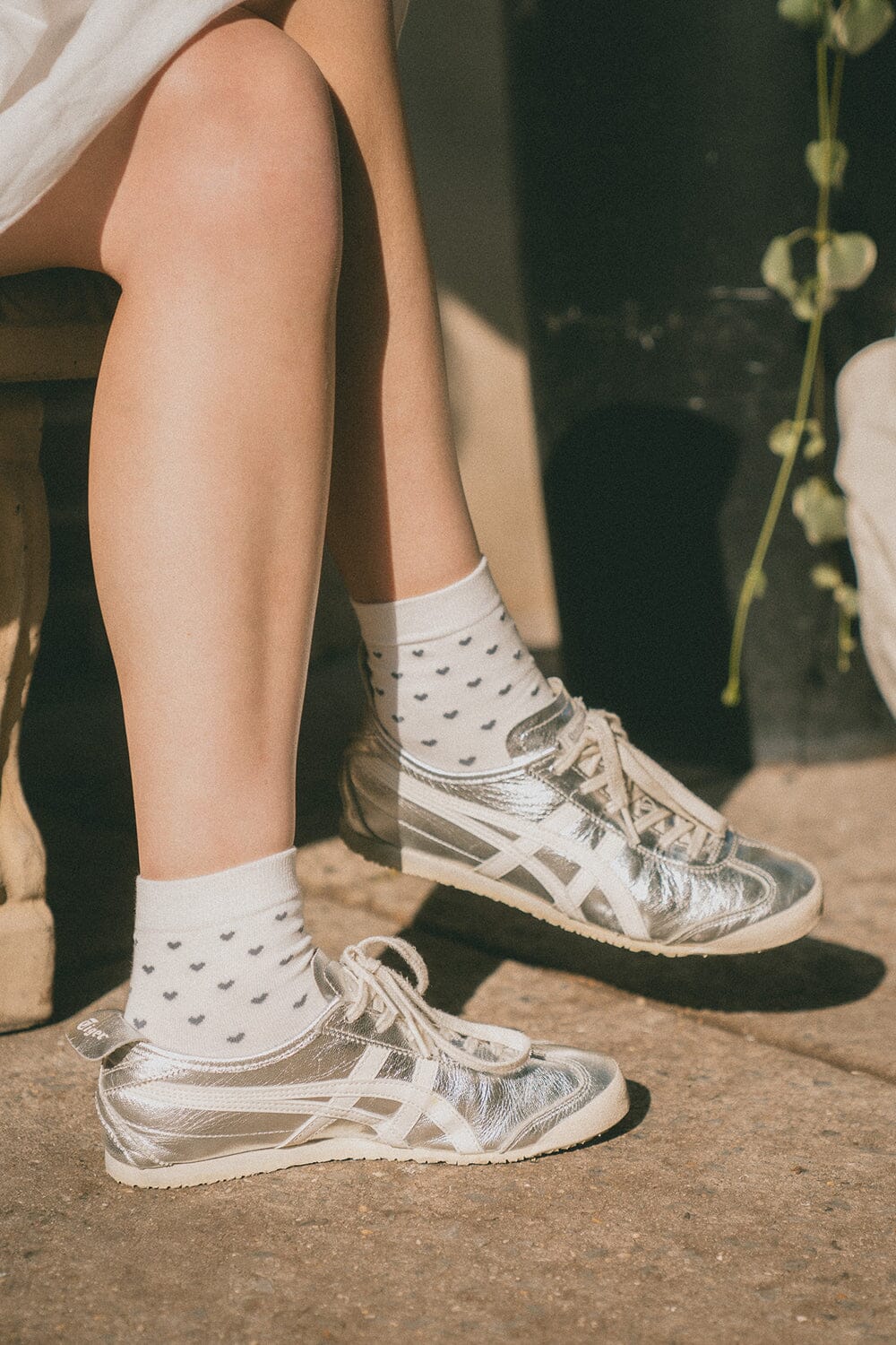 Heart Socks | White With Indigo Hearts