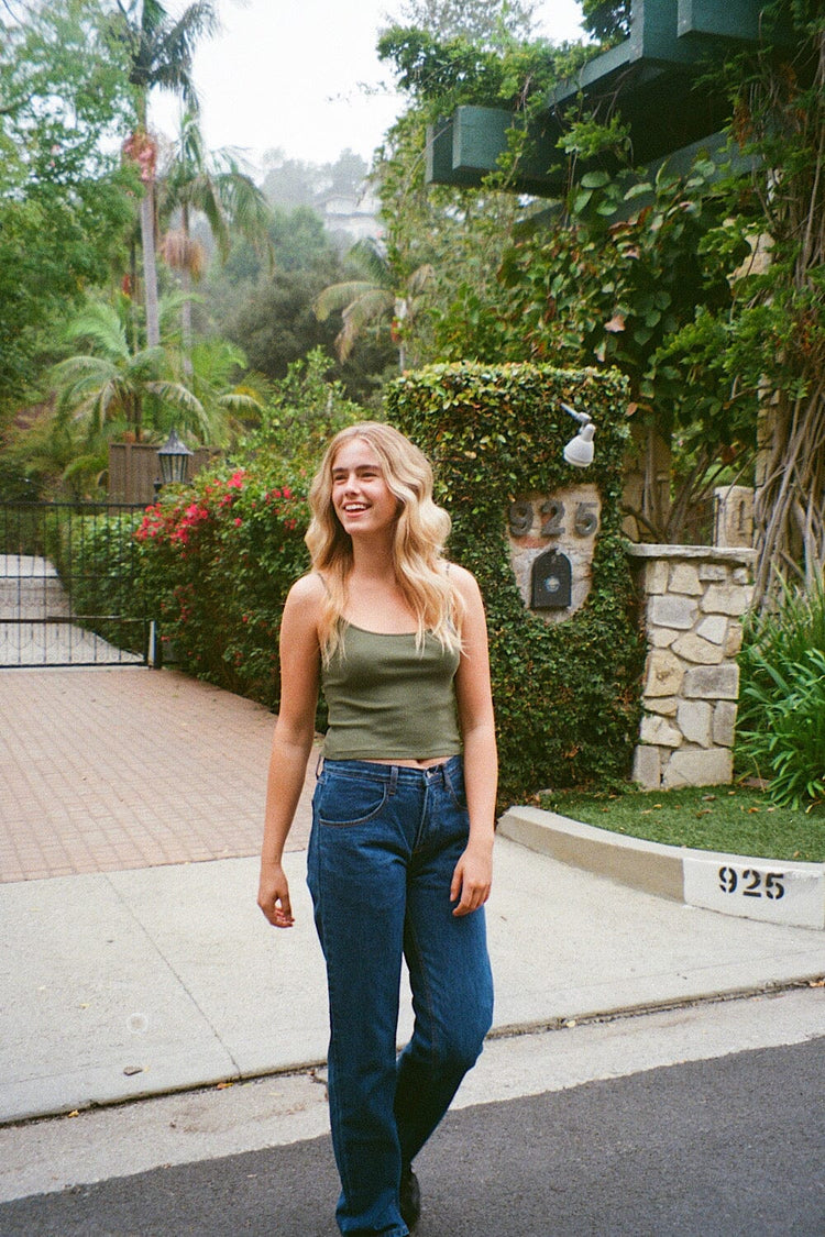 Skylar Ribbed Tank | Forest Green / XS/S